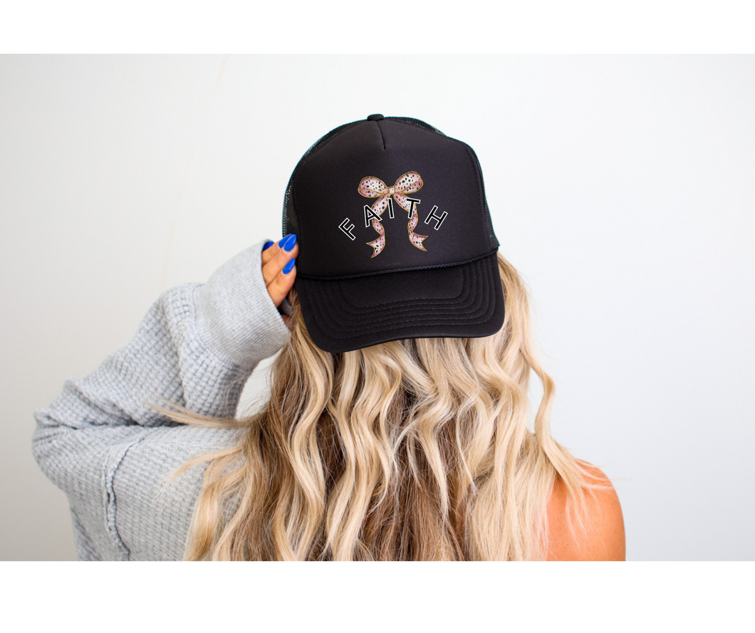 Faith Bow Foam Trucker Hat