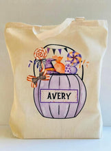 Load image into Gallery viewer, Personalized Halloween Pumpkin Treat Bag
