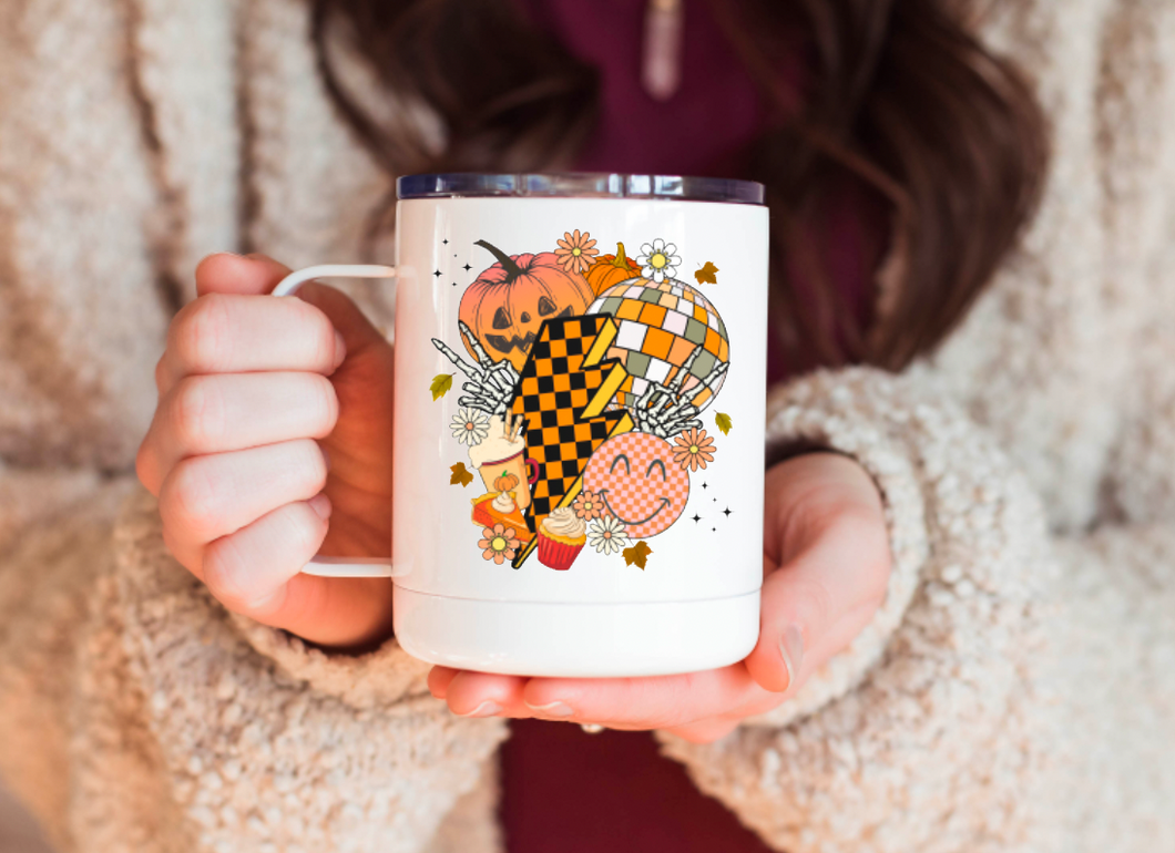 Retro Fall Bolt 12oz Travel Mug