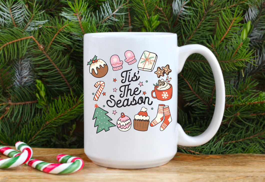 Tis the Season Christmas Icons 15oz Ceramic Mug