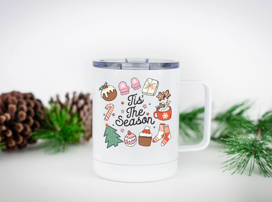 Tis the Season Christmas Icons 12oz Travel Mug