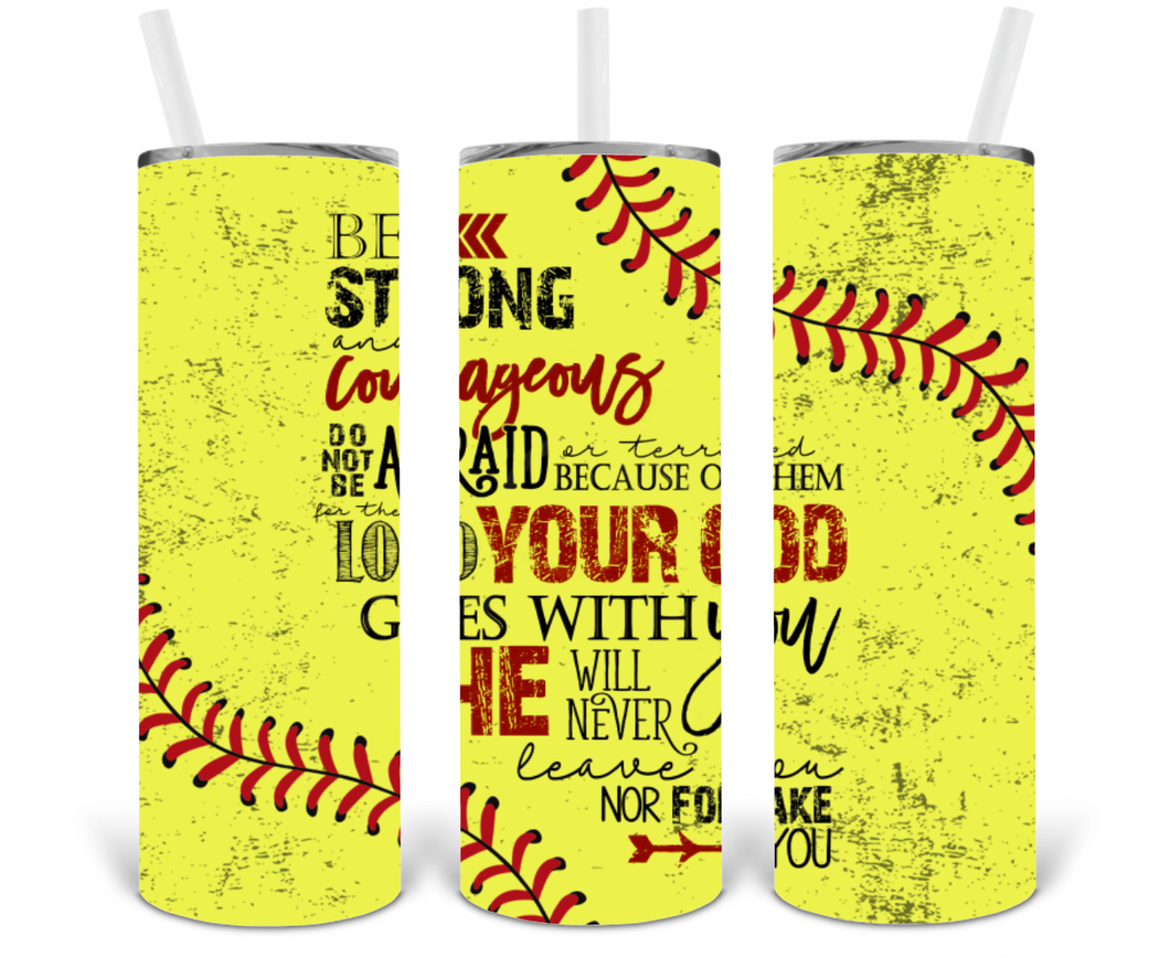 Softball Faith 20oz Insulated Tall Tumbler with Straw