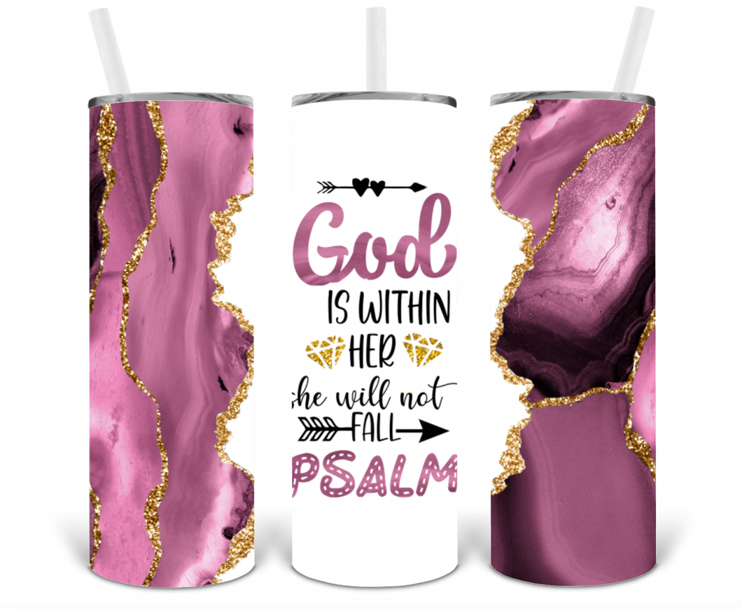 God is Within Her 20oz Insulated Tall Tumbler with Straw