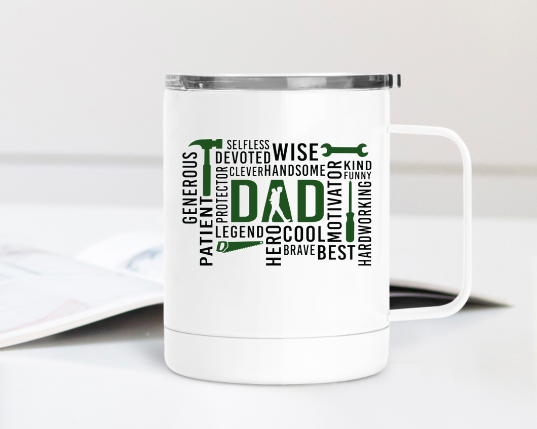 Tool Dad Typography 12oz Travel Mug