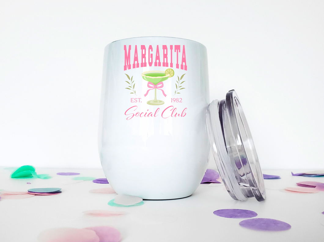 Margarita Social Club 12oz Insulated Stemless Wine Tumbler