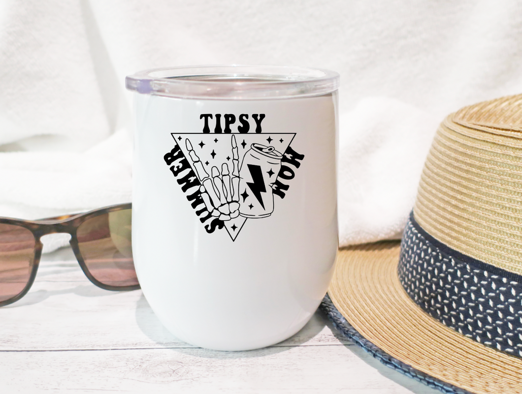 Tipsy Mom Summer 12oz Insulated Stemless Wine Tumbler