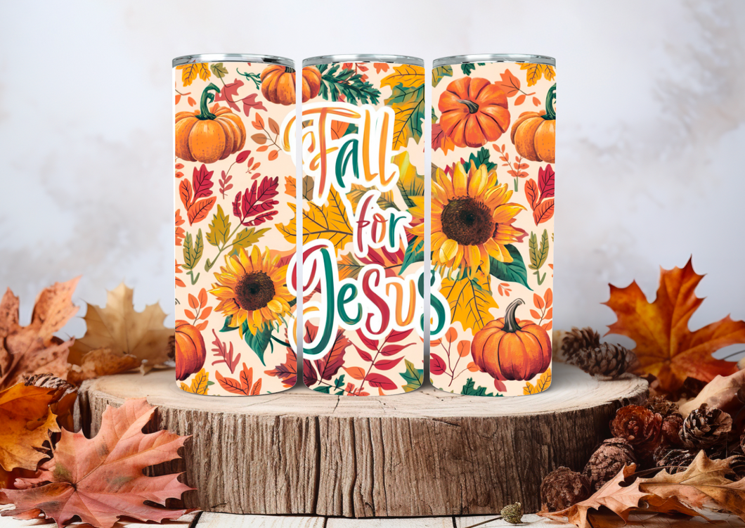 Fall for Jesus 20oz Insulated Tall Tumbler with Straw