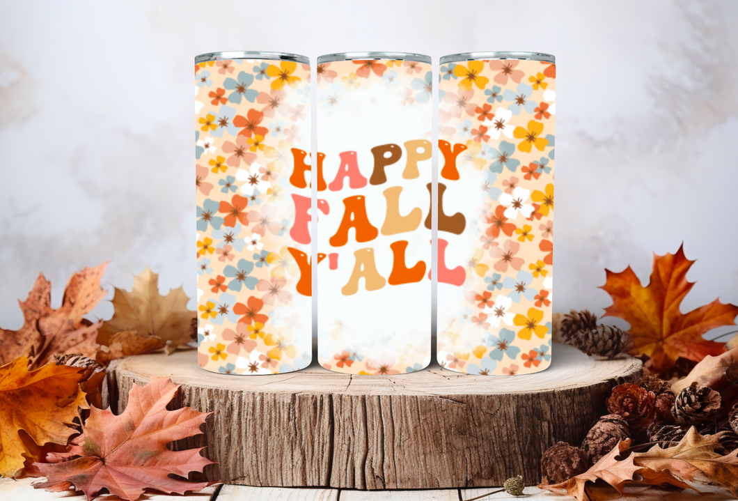 Happy Fall Y'all 20oz Insulated Tall Tumbler with Straw