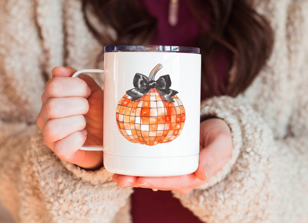 Disco Pumpkin 12oz Travel Mug