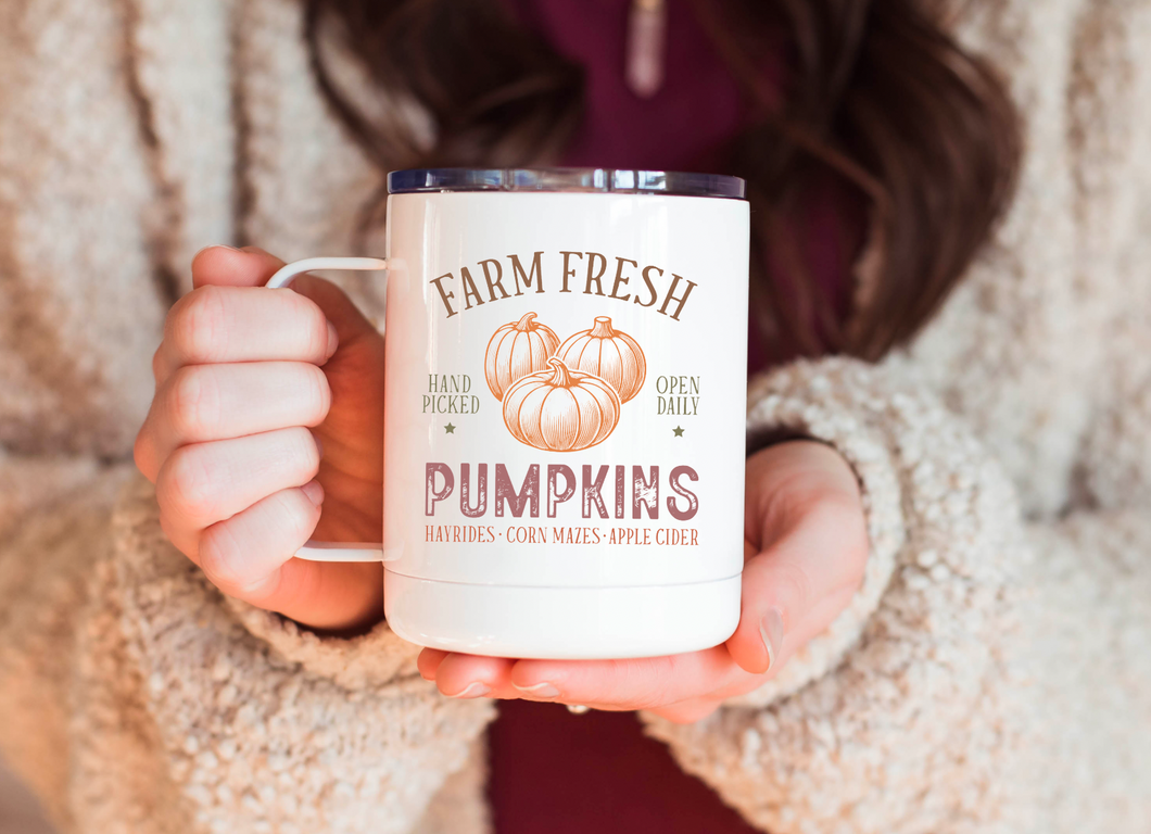 Farm Fresh Pumpkins 12oz Travel Mug