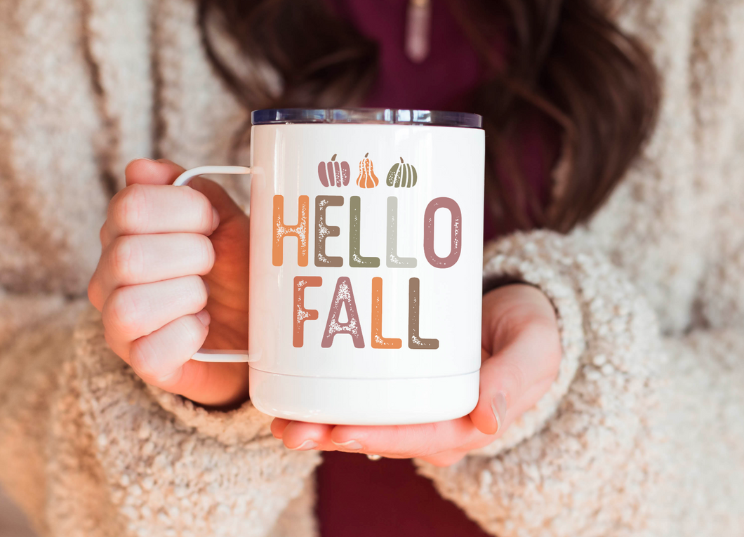 Hello Fall 12oz Travel Mug