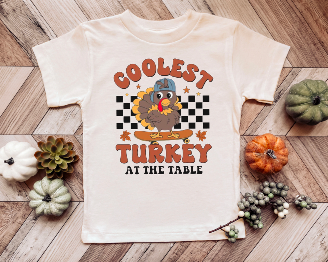 Coolest Turkey at the Table Youth Graphic Tee