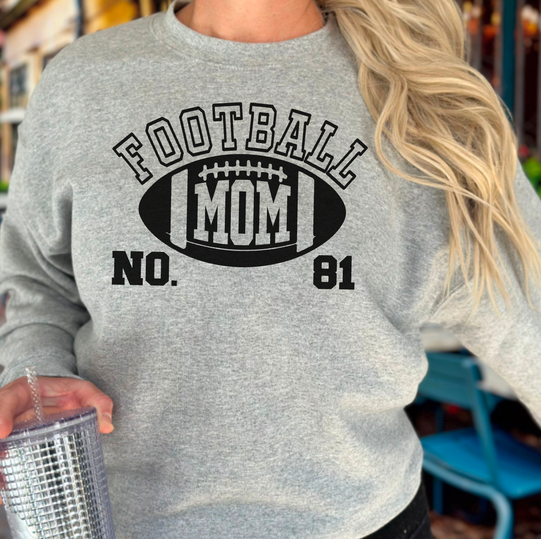 Personalized Football Mom Crewneck Sweatshirt