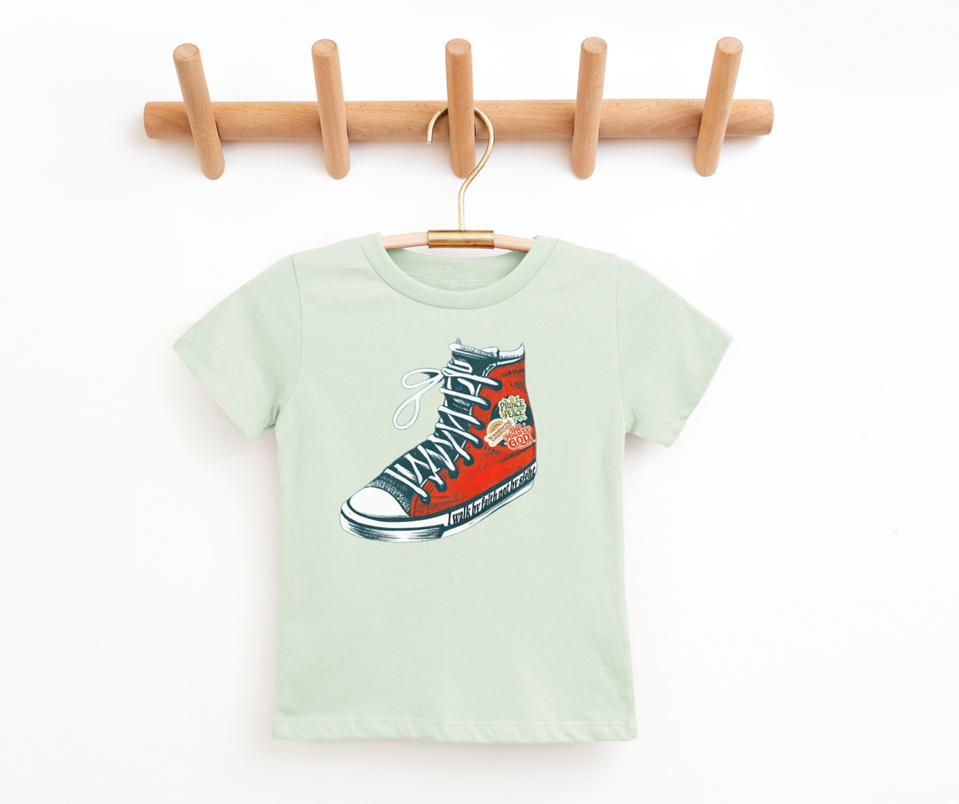 I Walk by Faith not by Sight Shoe Youth Faith Graphic Tee