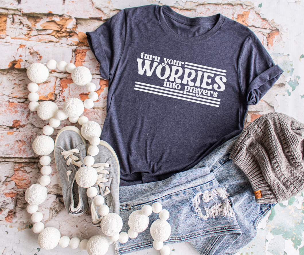 Turn Your Worries Into Prayers Faith Graphic Tee