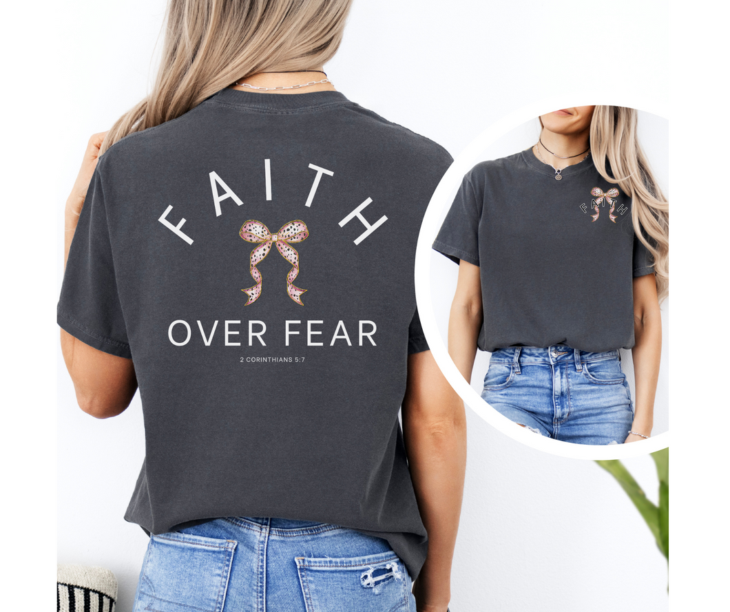 Faith over Fear Bow Graphic Tee