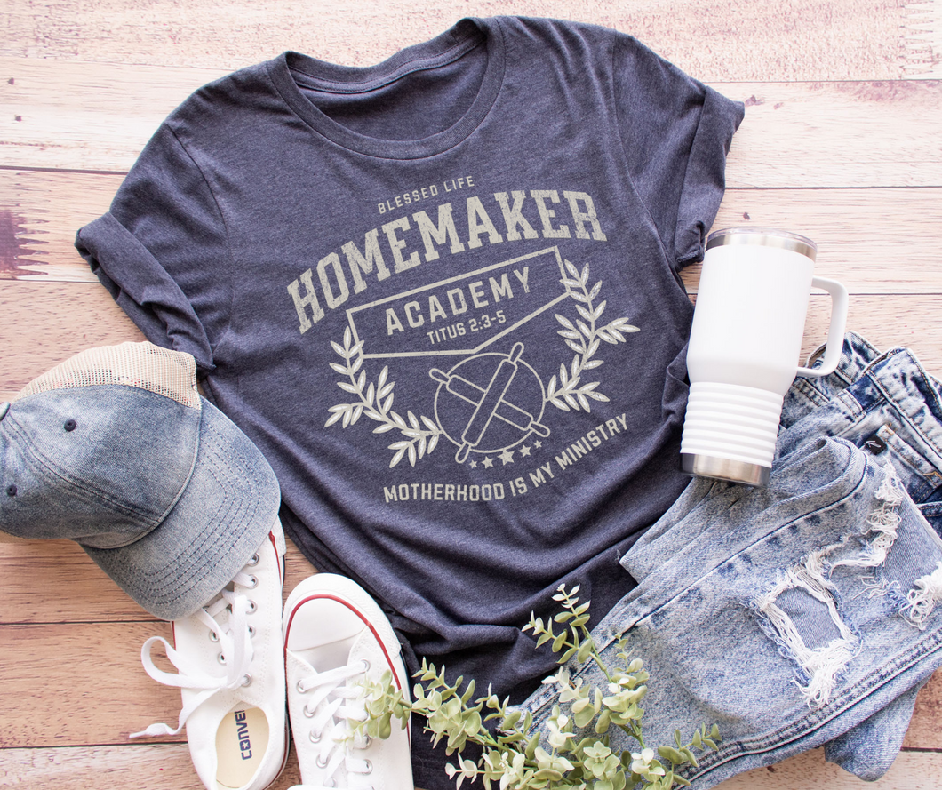 Homemaker Academy Motherhood is My Ministry Graphic Tee