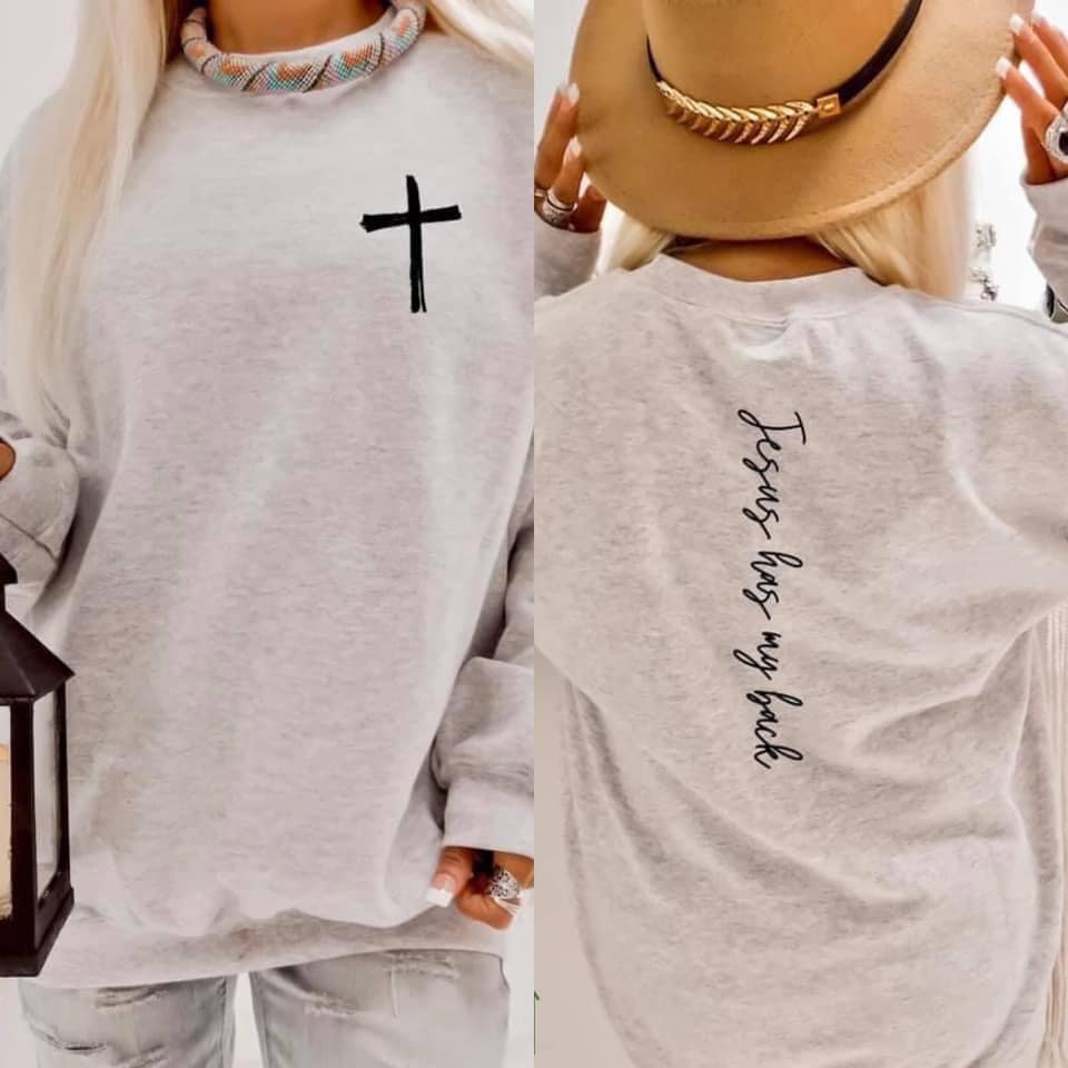 Jesus Has My Back Crewneck Sweatshirt