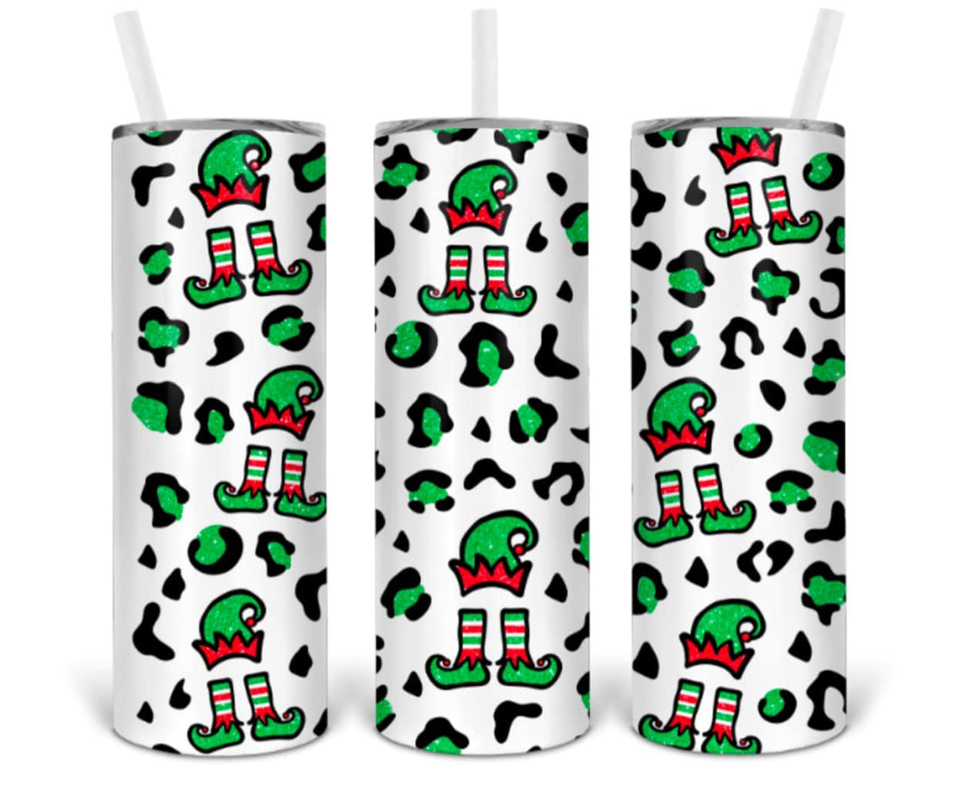 Leopard Elf 20oz Insulated Tall Tumbler with Straw