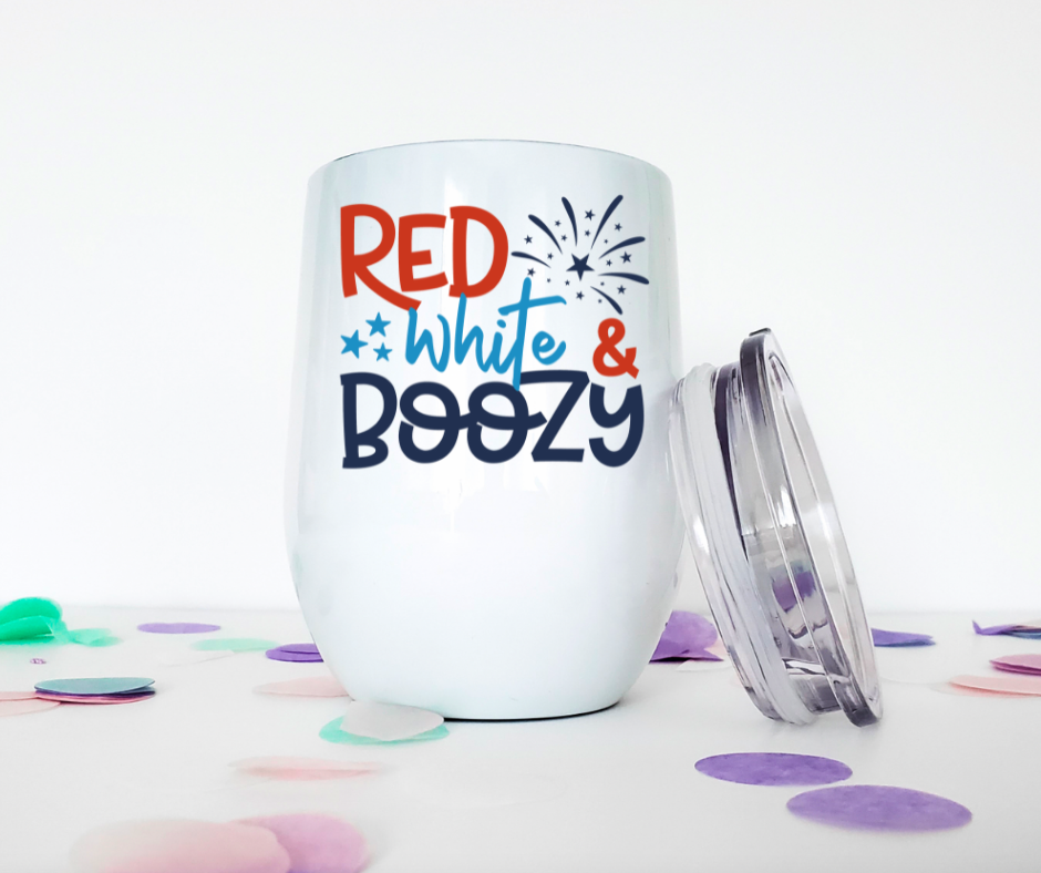 Red White & Boozy 12oz Stemless Insulated Wine Tumbler