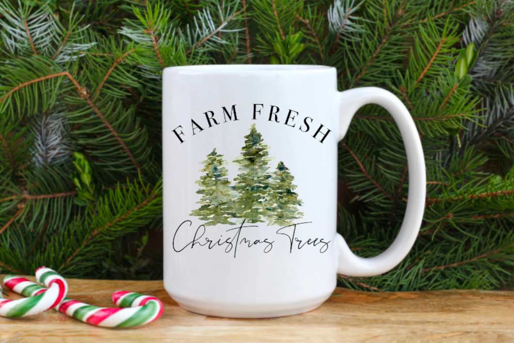 Farm Fresh Christmas Trees 15oz Ceramic Mug