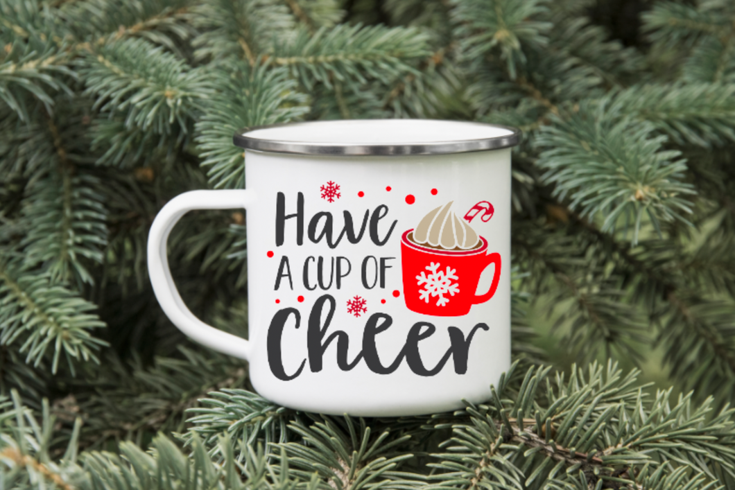 Have a Cup of Cheer 12oz Enamel Camping Mug