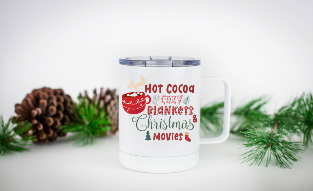 Hot Cocoa Cozy Blankets 12oz Travel Mug