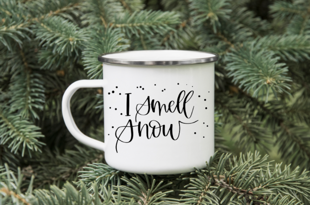 I Smell Snow 12oz Enamel Camping Mug