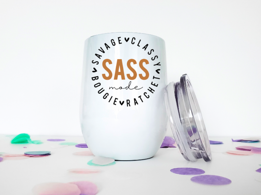 Sass Mode 12oz Stemless Insulated Wine Tumbler