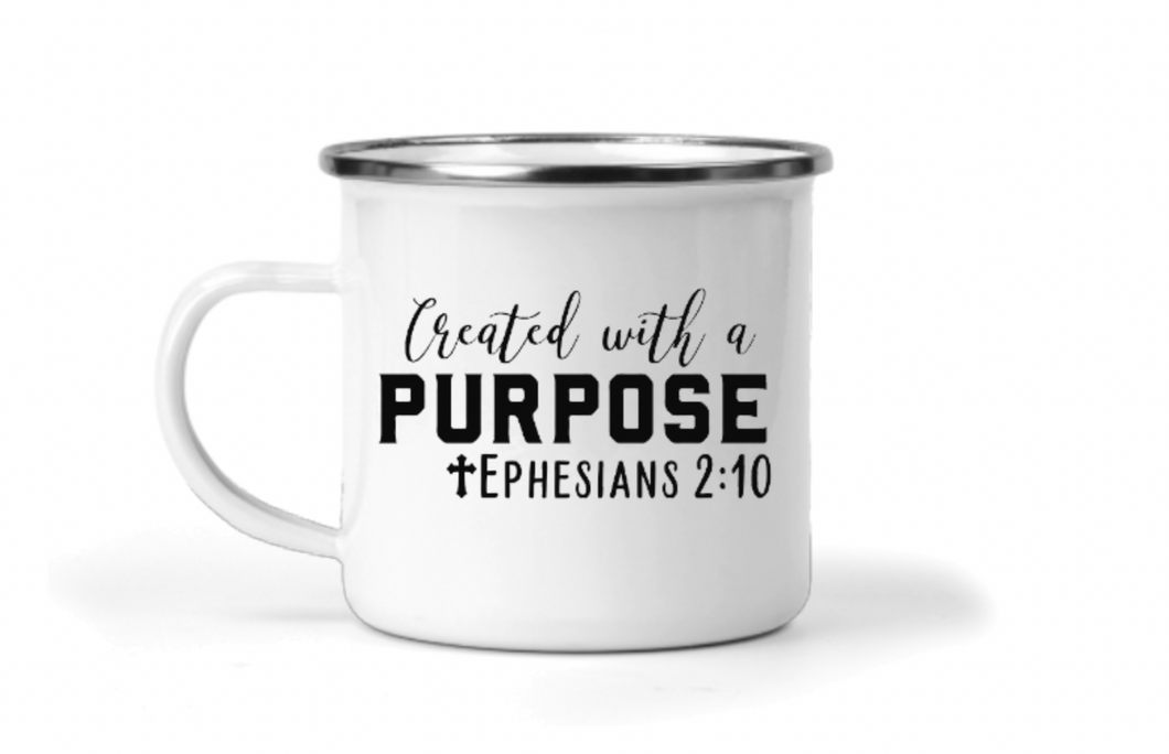 Created with a Purpose 12oz Enamel Camping Mug