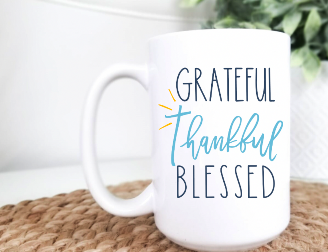 Grateful Thankful Blessed 15oz Ceramic Mug