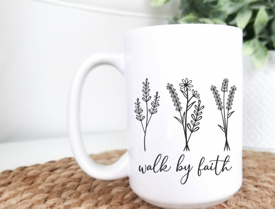 Walk by Faith 15oz Ceramic Mug