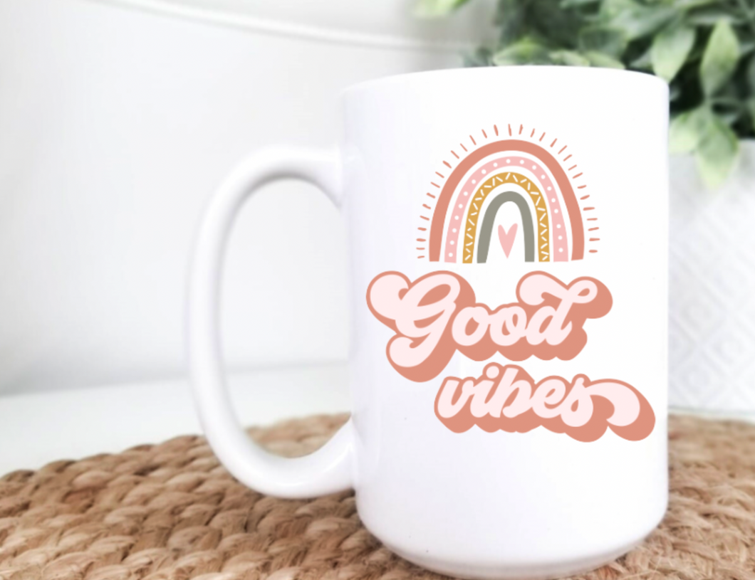 Good Vibes Retro 15oz Ceramic Mug