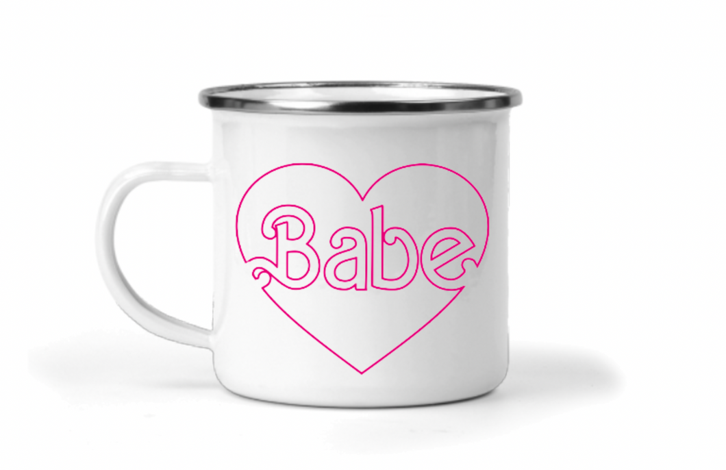 Babe Heart 12oz Enamel Camping Mug