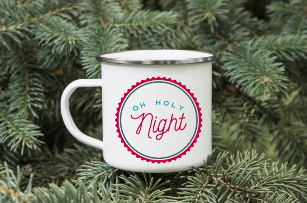 Oh Holy Night 12oz Enamel Camping Mug