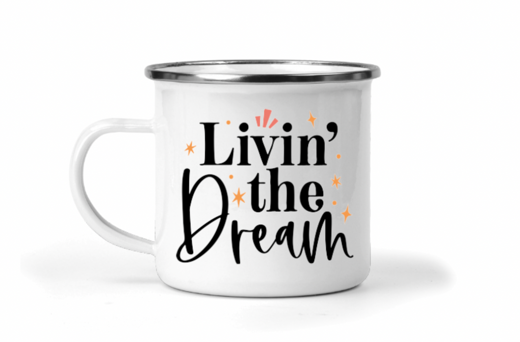 Livin' the Dream 12oz Enamel Camping Mug