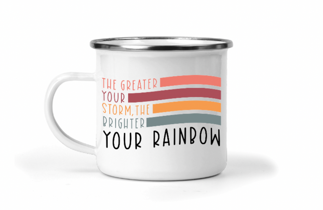 The Greater Your Storm 12oz Enamel Camping Mug