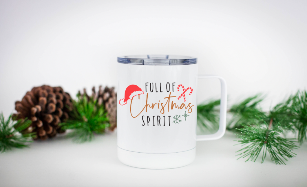 Full of Christmas Spirit 12oz Travel Mug