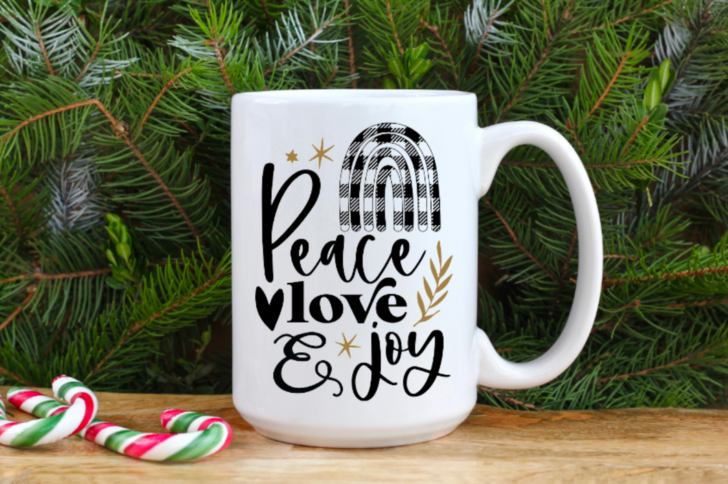 Peace Love & Joy 15oz Ceramic Mug