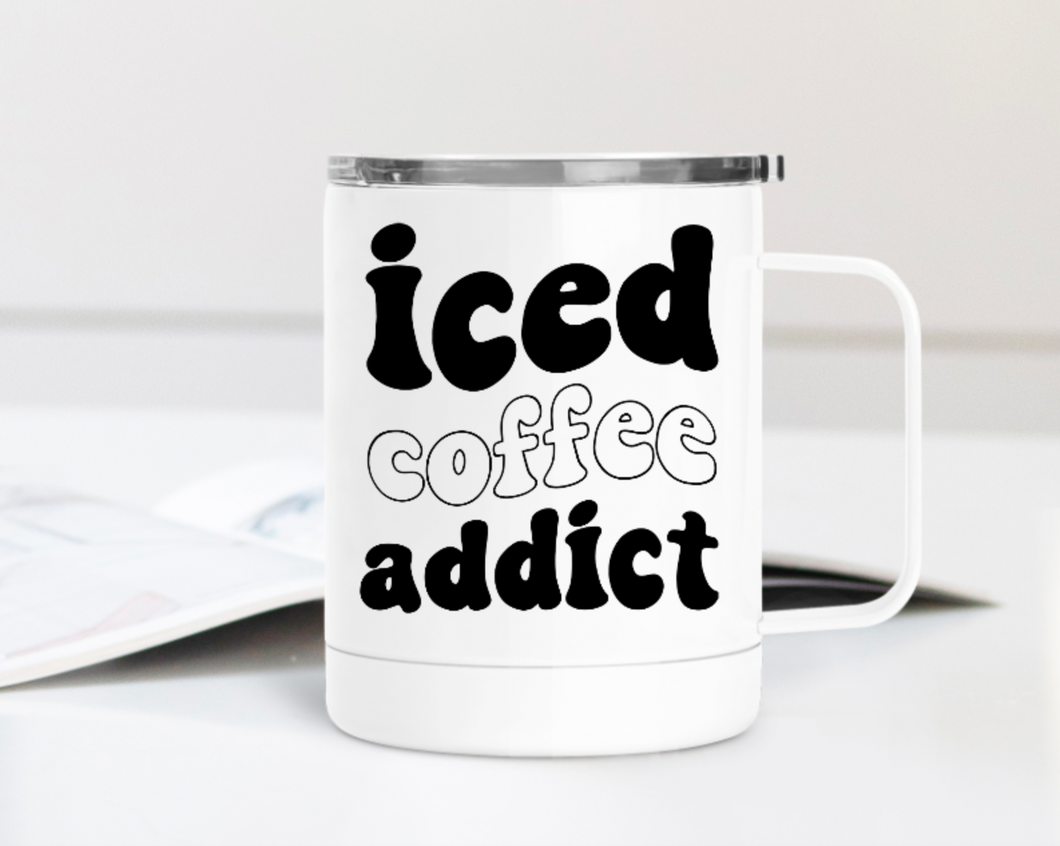 Iced Coffee Addict 12oz Travel Mug