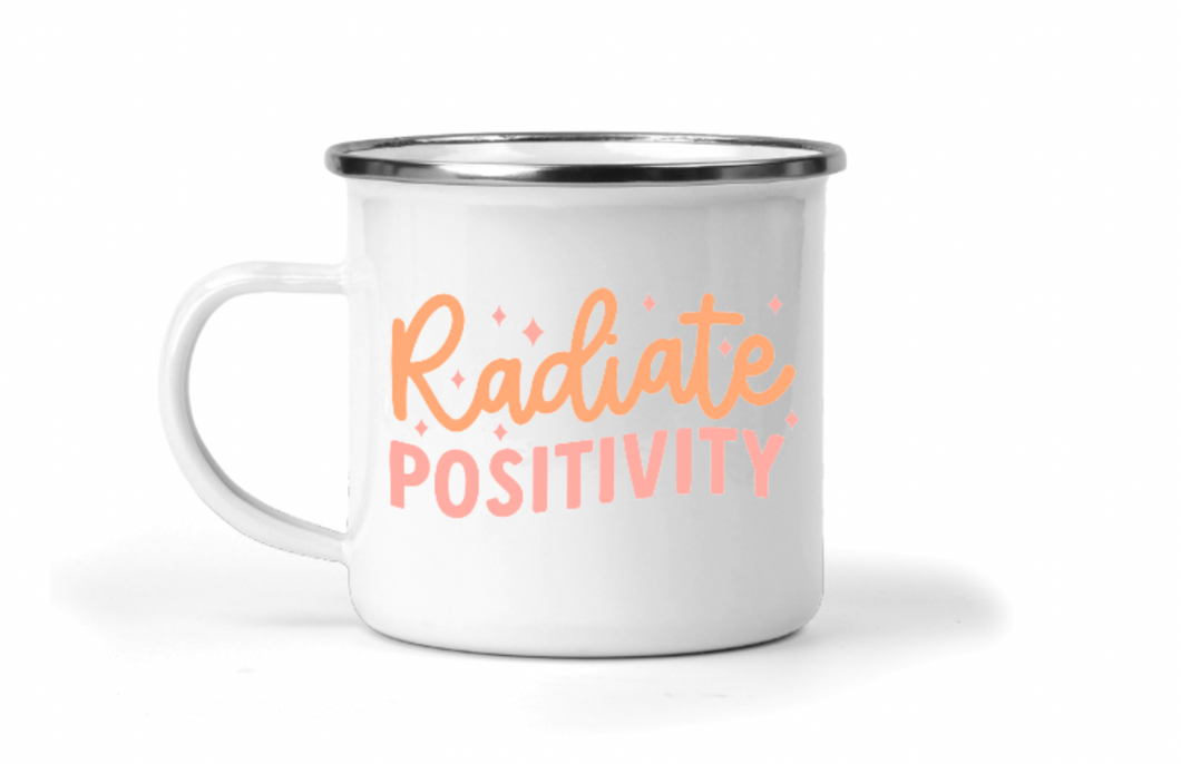 Radiate Positivity 12oz Enamel Camping Mug