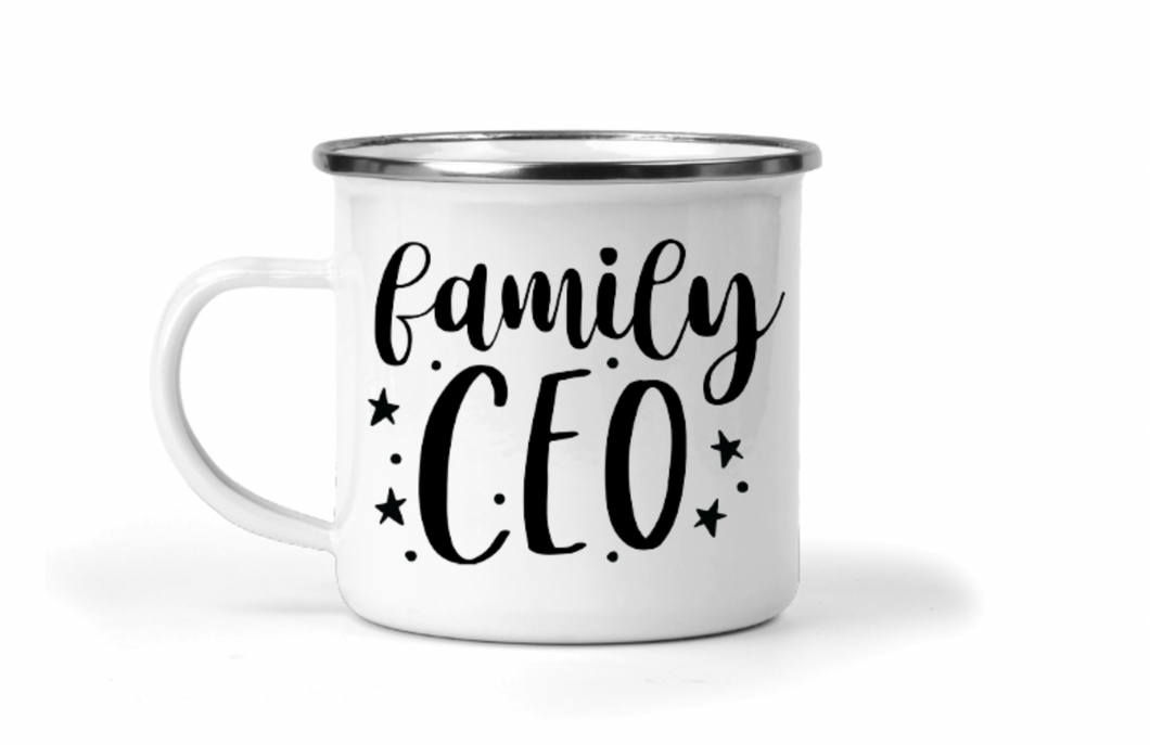 Family CEO 12oz Enamel Camping Mug