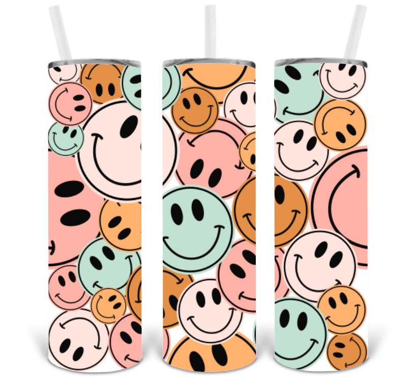 Muted Retro Smiles 20oz Insulated Tall Tumbler with Straw