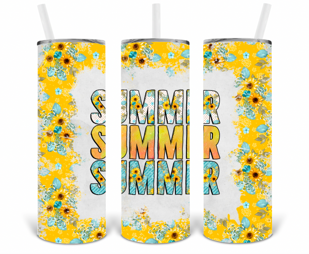 Summer Sunflower 20oz Insulated Tall Tumbler with Straw