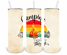 Load image into Gallery viewer, Camping is my Favorite Therapy 20oz Insulated Tall Tumbler with Straw
