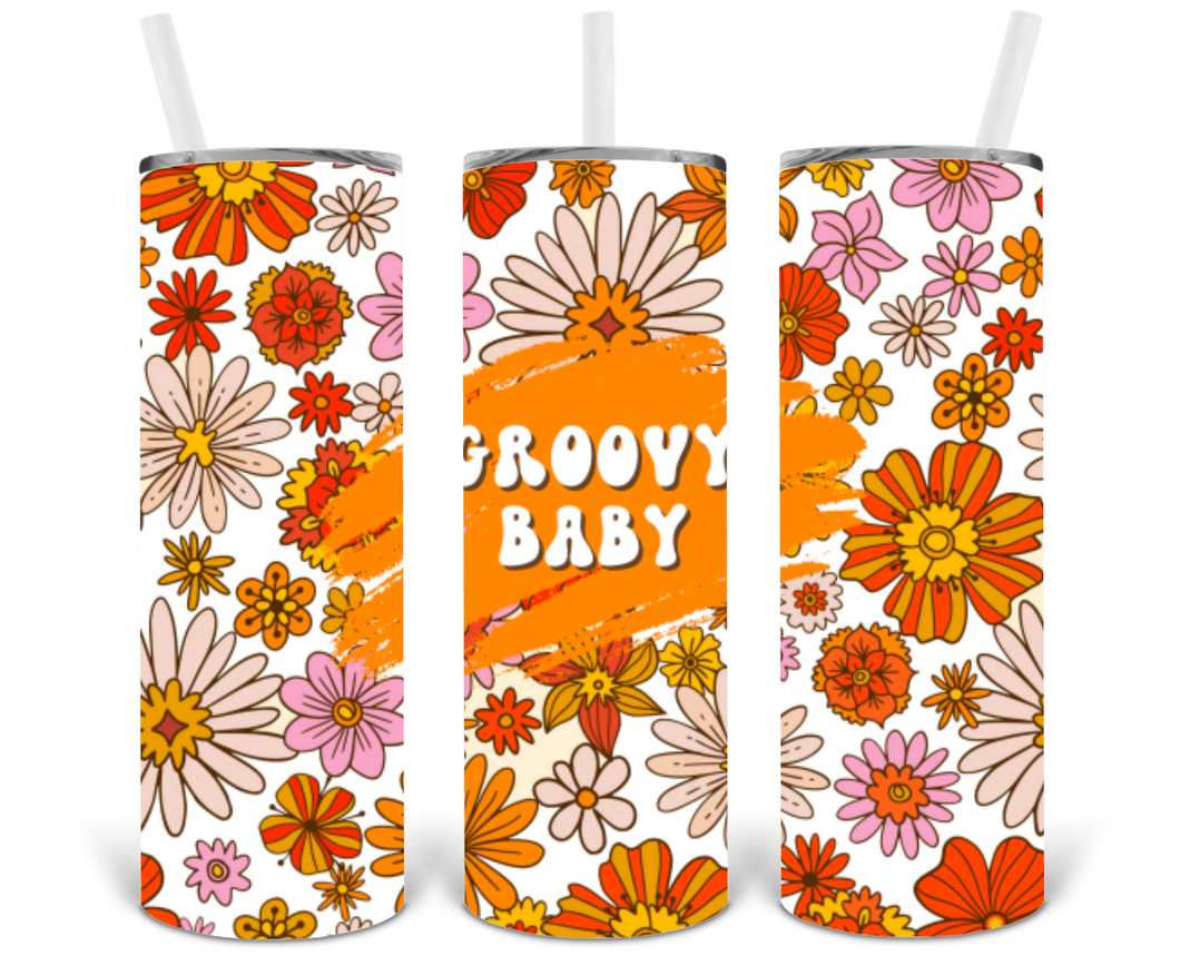 Groovy Baby 20oz Insulated Tall Tumbler with Straw