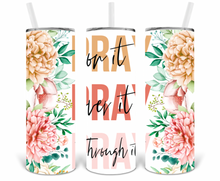 Load image into Gallery viewer, Pastel Pray On it Over it Through it 20oz Insulated Tall Tumbler with Straw
