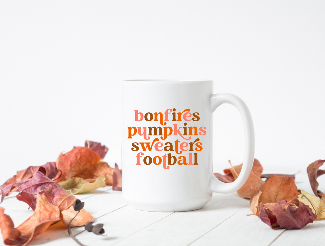 Fall List and Football 15oz Ceramic Mug