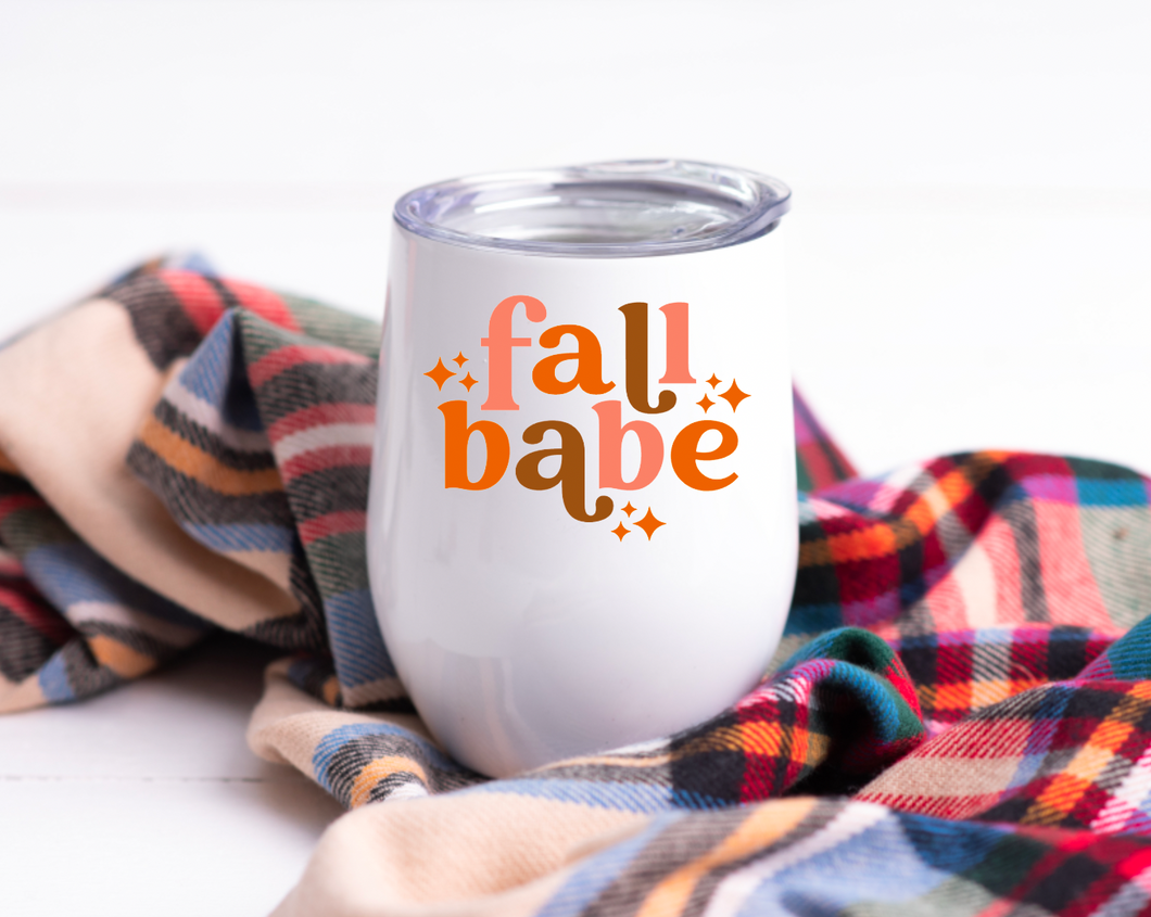 Fall Babe 12oz Insulated Stemless Wine Tumbler