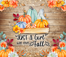 Load image into Gallery viewer, Just a Girl Who Loves Fall 20oz Insulated Tall Tumbler with Straw
